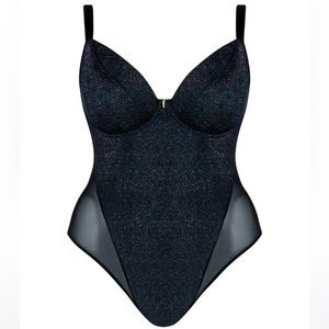 Curvy Kate All Night Plunge Body Black Multi - 38I